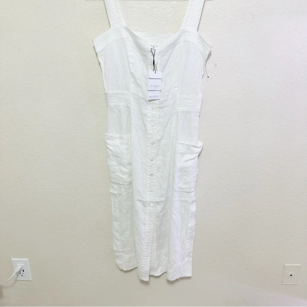 New EQUIPMENT Aris cotton-poplin midi dress size 8 - Picture 7 of 16